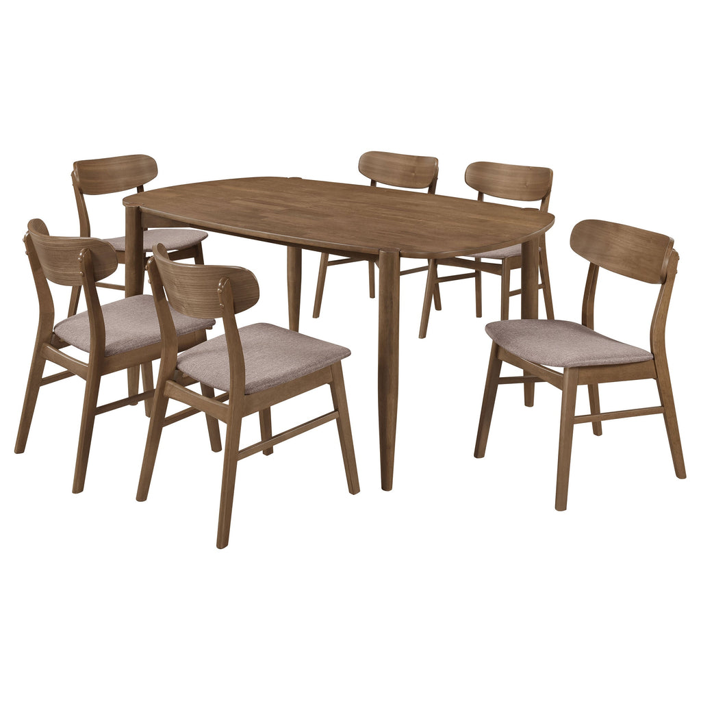 Dortch 5-piece Oval Solid Wood Dining Set Walnut