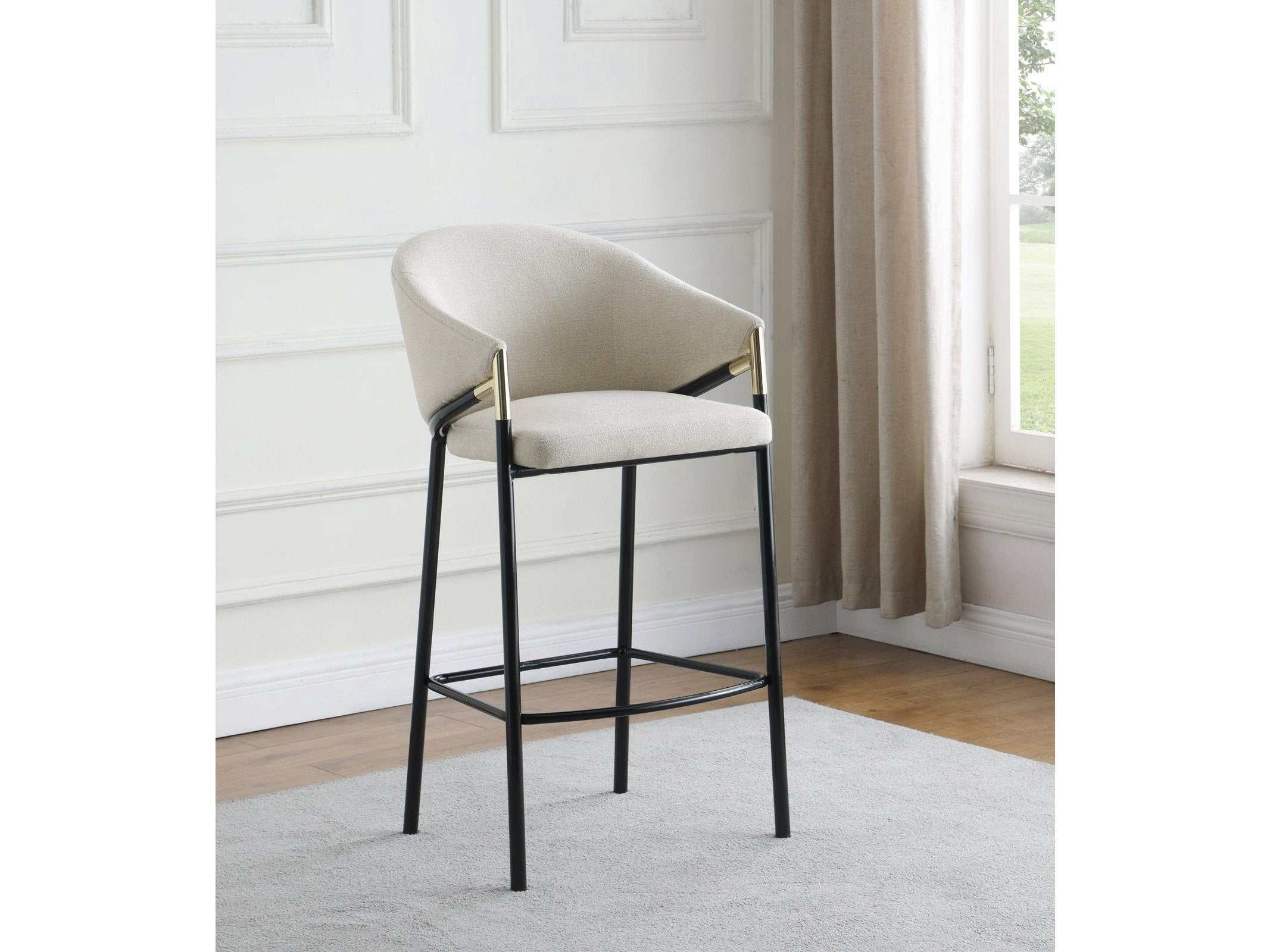 Chadwick Fabric Upholstered Bar Chair Beige (Set of 2)