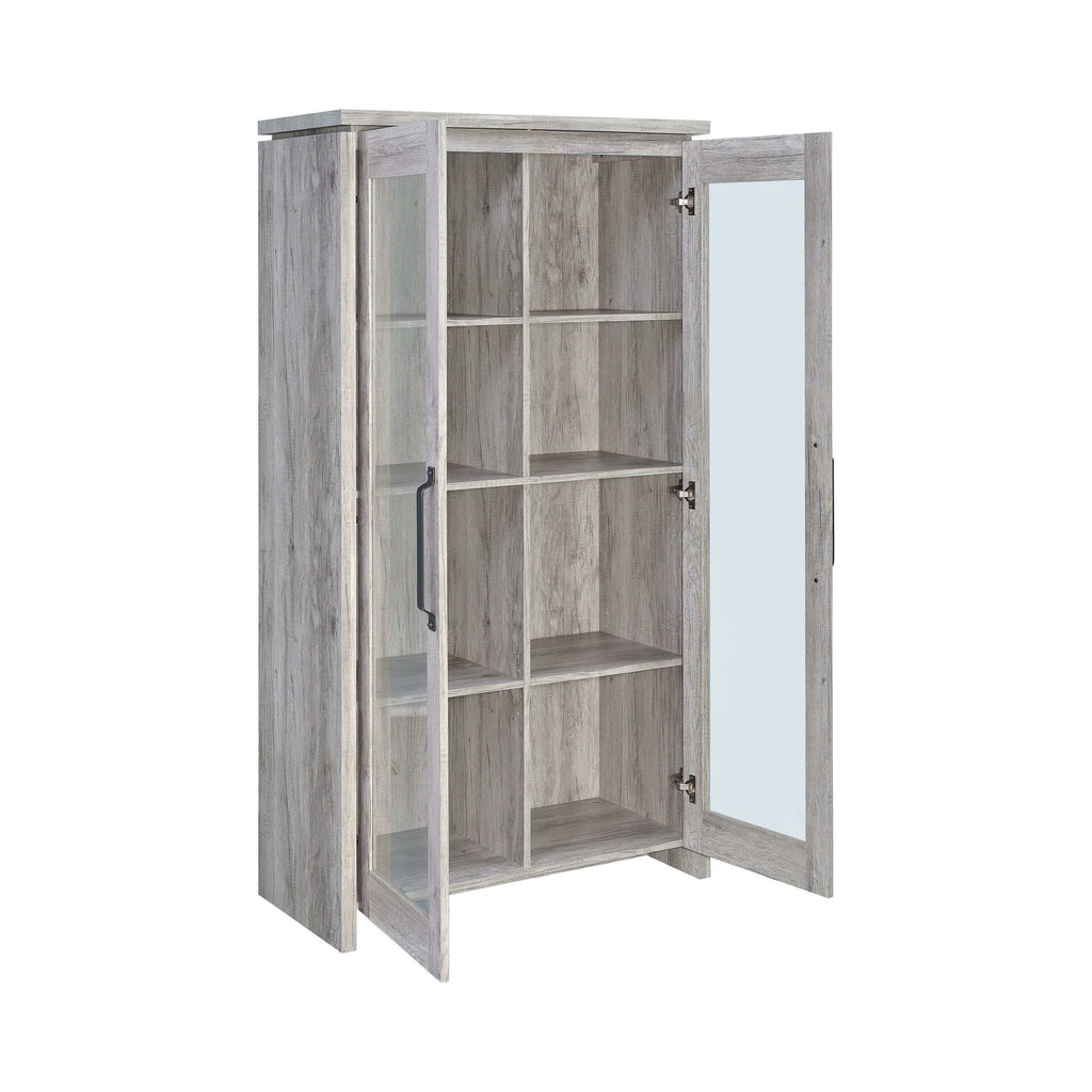 Alejo 2-door Engineered Wood Tall Cabinet Grey Driftwood