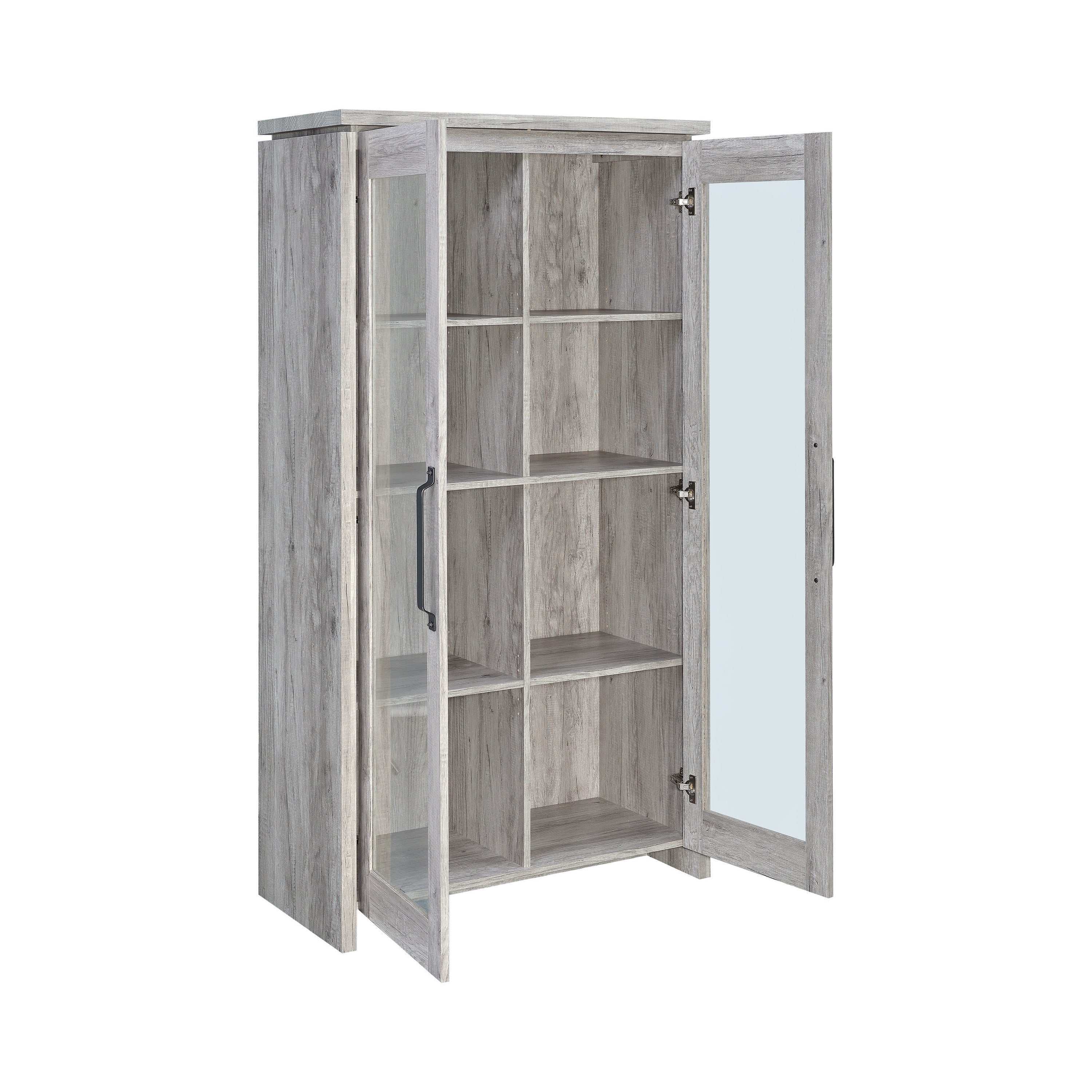 Alejo 2-door Engineered Wood Tall Cabinet Grey Driftwood