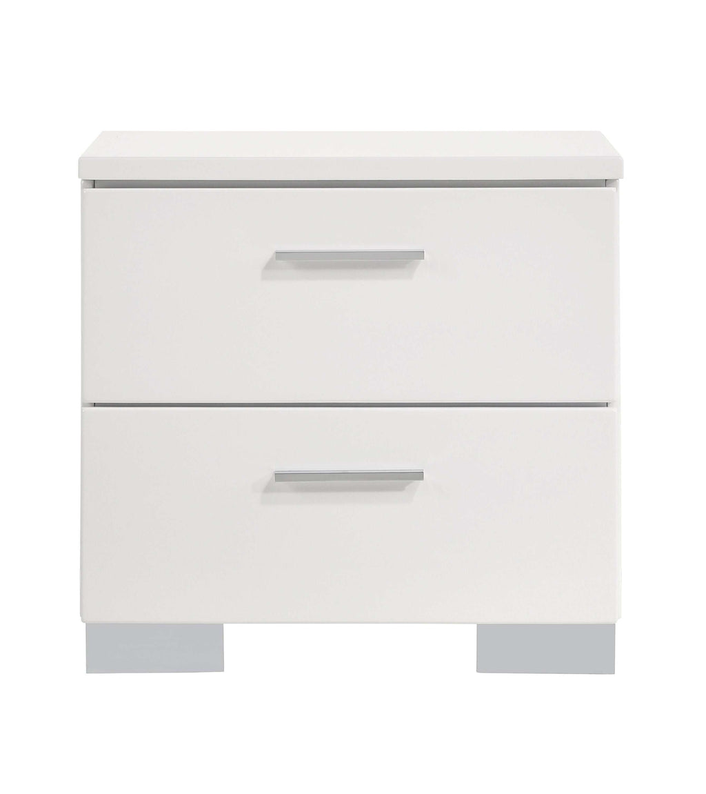 Felicity 2-drawer Nightstand White High Gloss