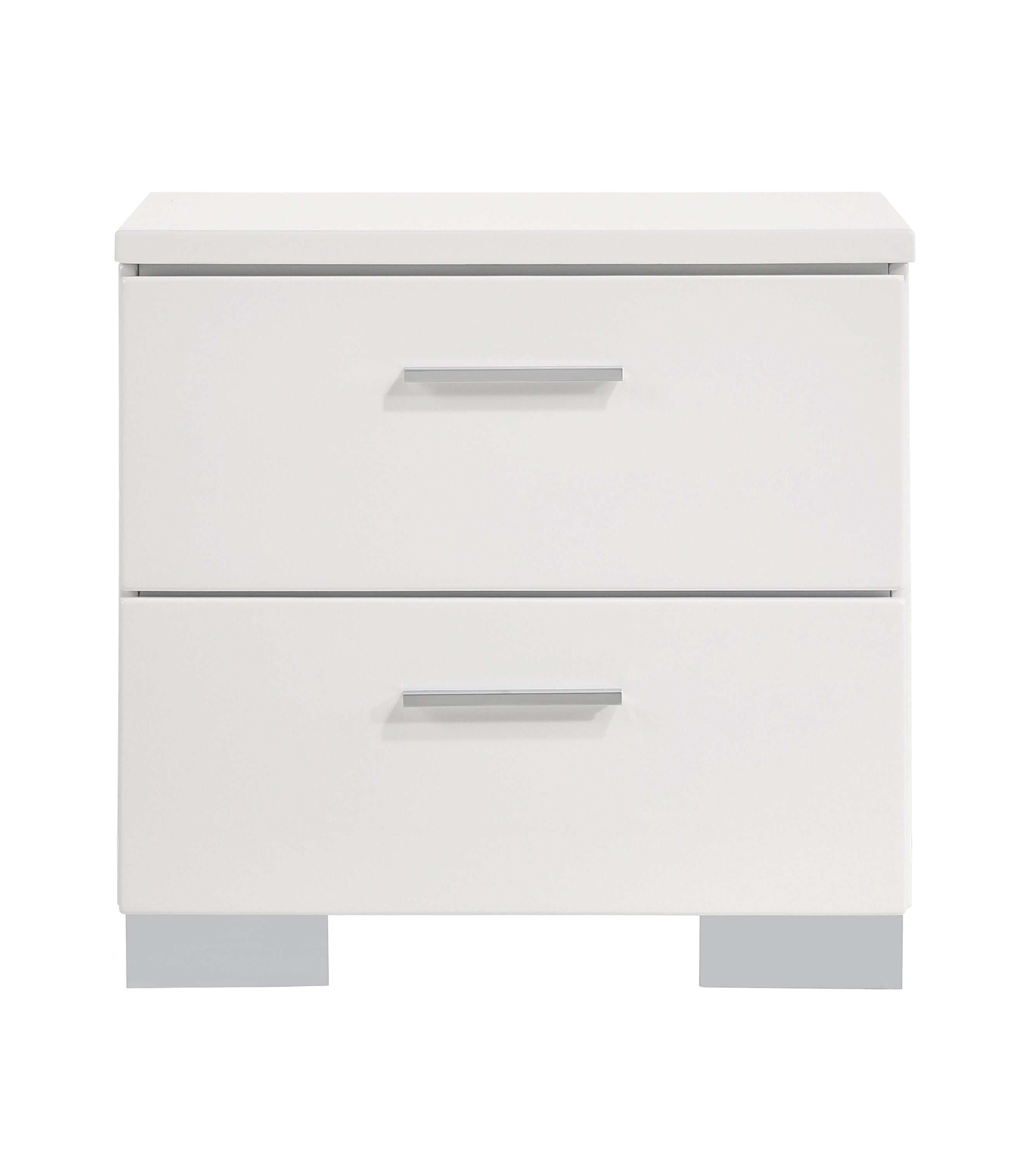 Felicity 2-drawer Nightstand White High Gloss