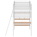 Campus 3-shelf Metal Twin Workstation Loft Bed Matte Black