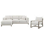 Geneva Boucle Upholstered Wood Arm Accent Chair Sand