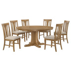 Hartville 5-piece Round Dining Table Set Natural Light Brown