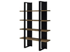 Danbrook 71-inch 4-shelf Bookshelf Black and Aged Walnut
