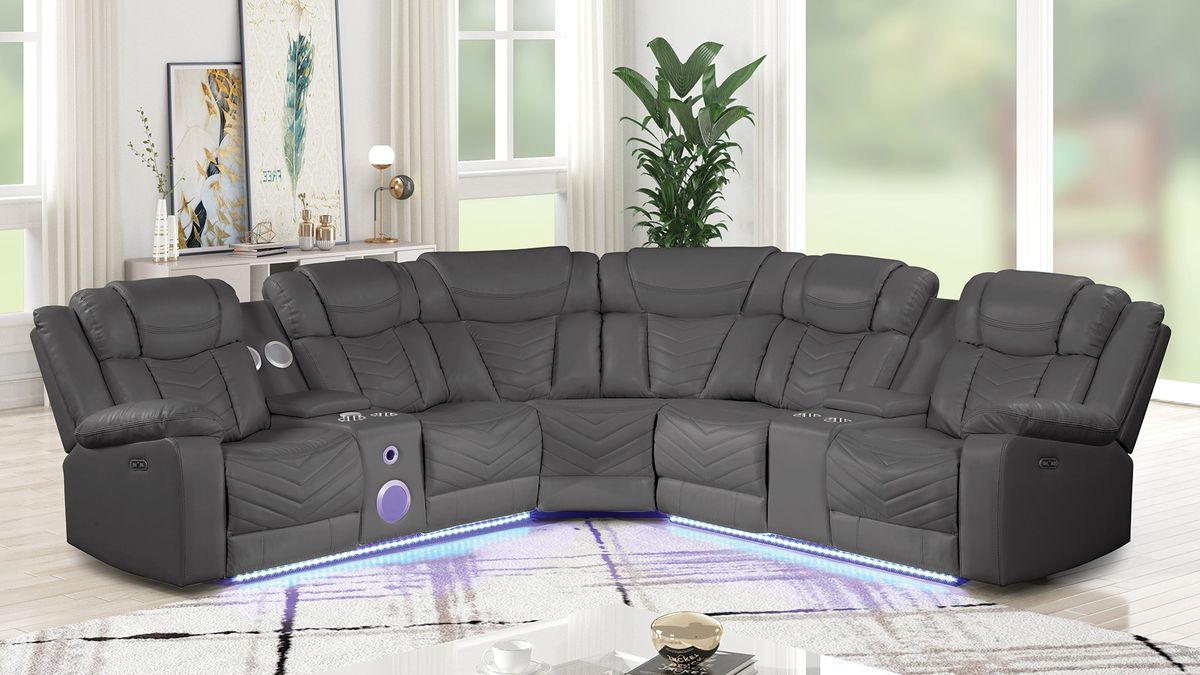 Galaxy Home Challenger Reversible Sectional Gray