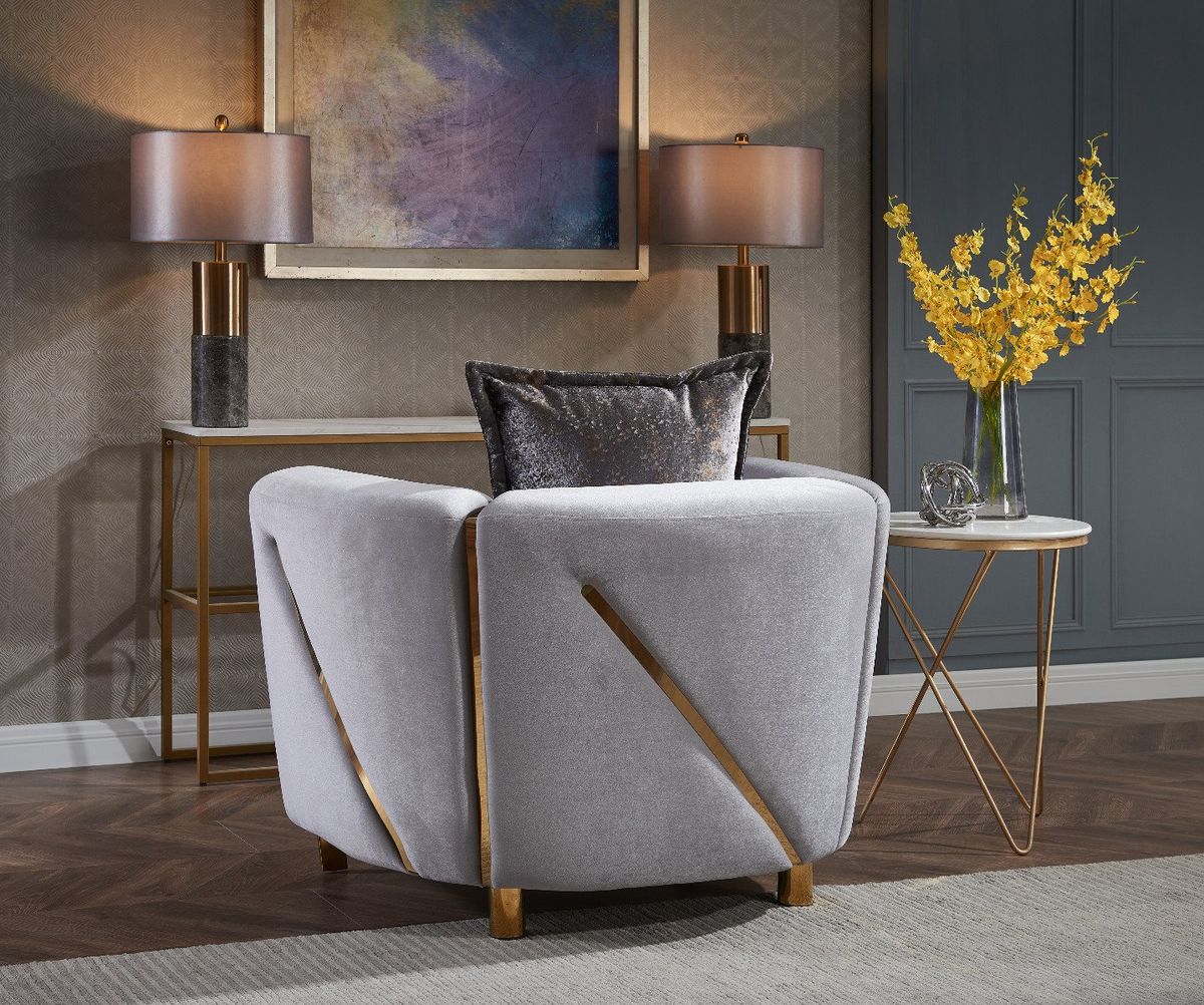 Galaxy Home Chanelle Chair in Gray