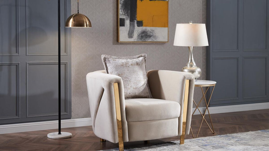 Galaxy Home Chanelle Chair in Cream