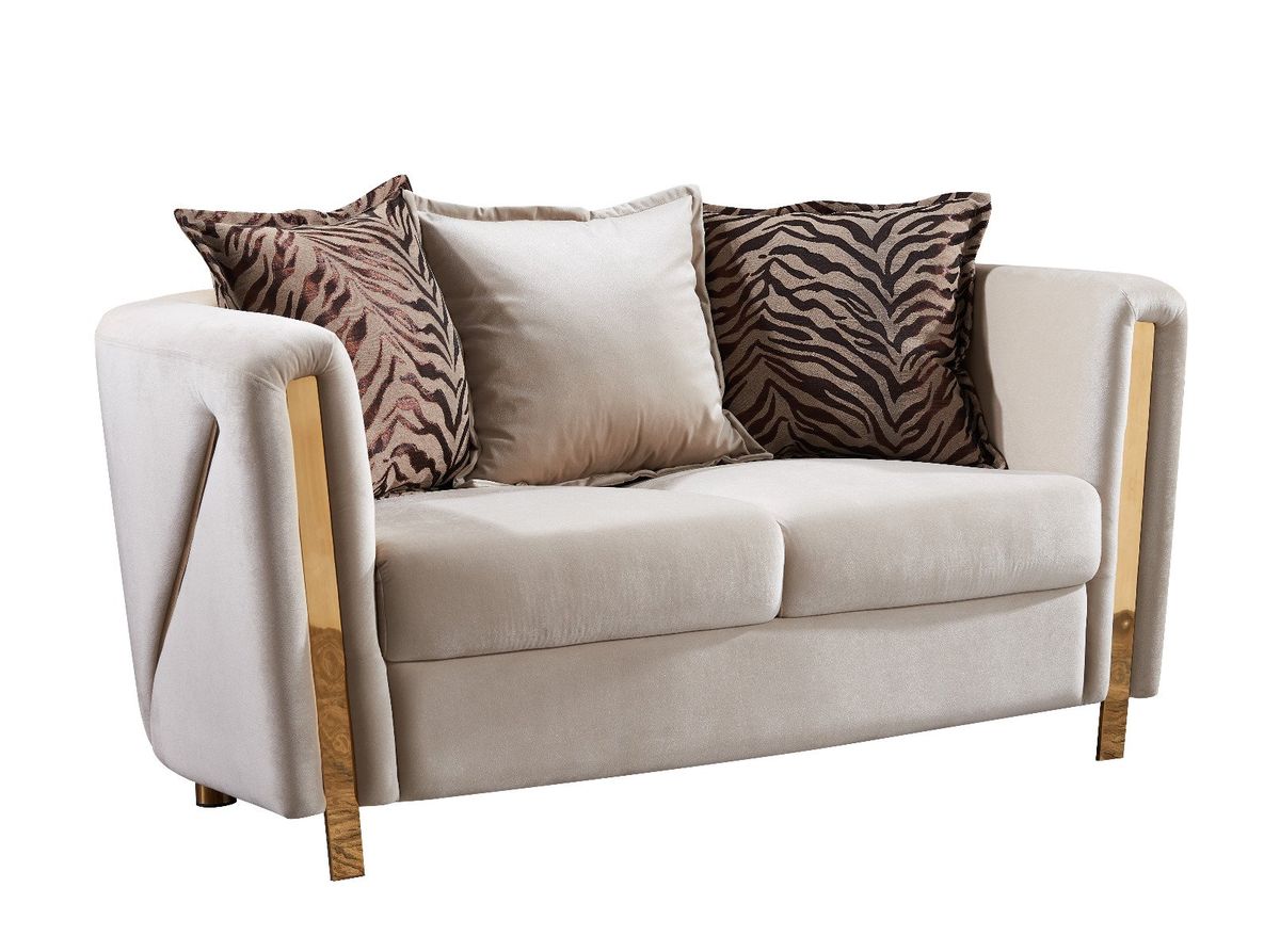 Galaxy Home Chanelle Loveseat in Cream
