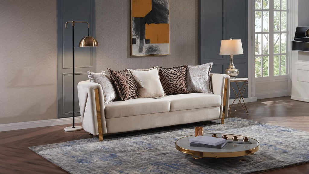 Galaxy Home Chanelle Sofa in Cream