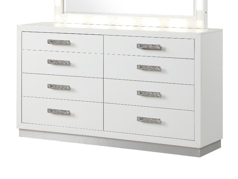 Galaxy Home Coco 8 Drawer Dresser in Milky White