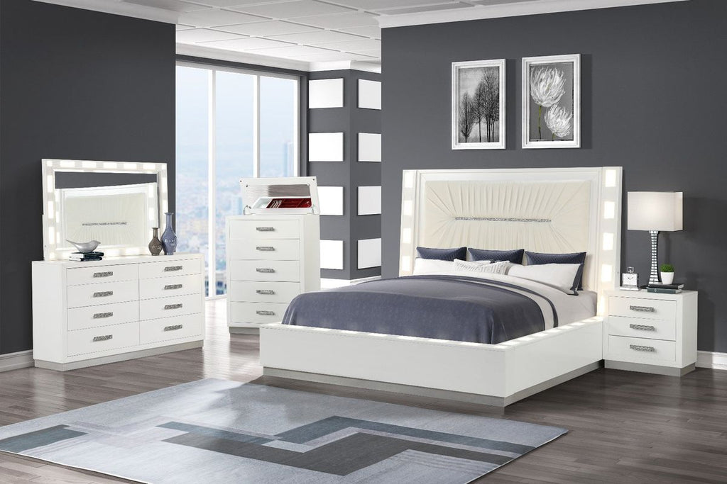 Galaxy Home Coco Nightstand in Milky White