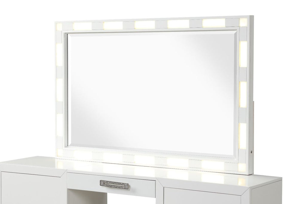 Galaxy Home Coco Solid Wood Mirror Milky White