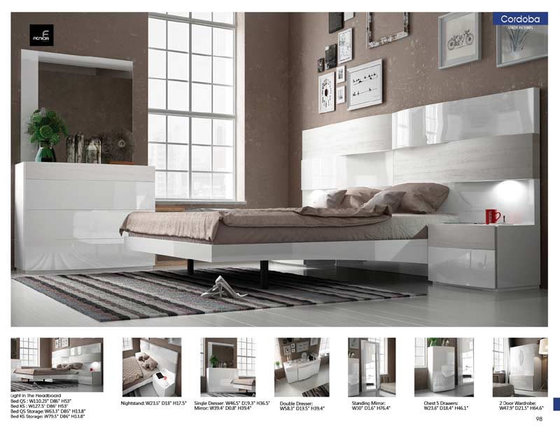 ESF Furniture - Cordoba 5 Piece King Bedroom Set - CORDOBABEDKS-5SET