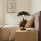 Cosmiclume Black Umbrella Shaped Table Lamp - Walnut - Bronze