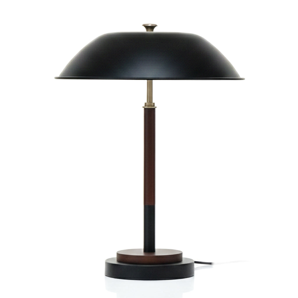 Cosmiclume Black Umbrella Shaped Table Lamp - Walnut - Bronze