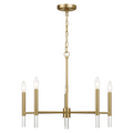 Courtyard Five Light Golden Brass Candle Light Chandelier
