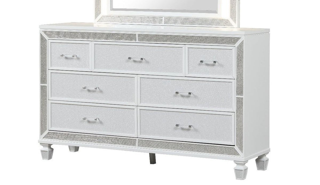 Galaxy Home Crystal Dresser in White