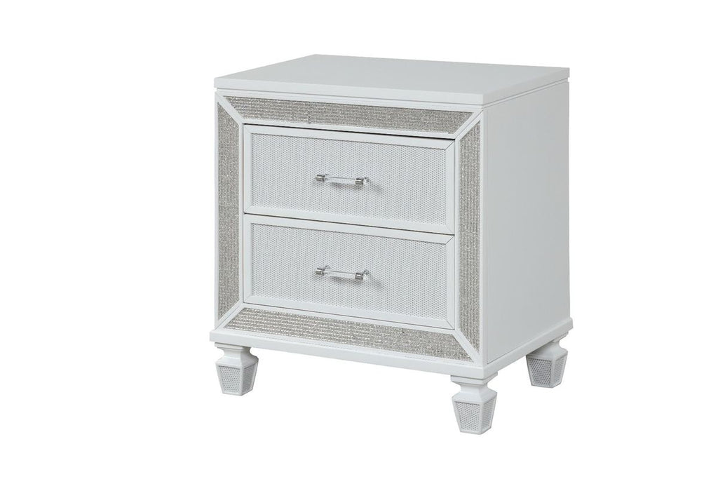 Galaxy Home Crystal Nightstand in White