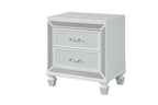 Galaxy Home Crystal Nightstand in White