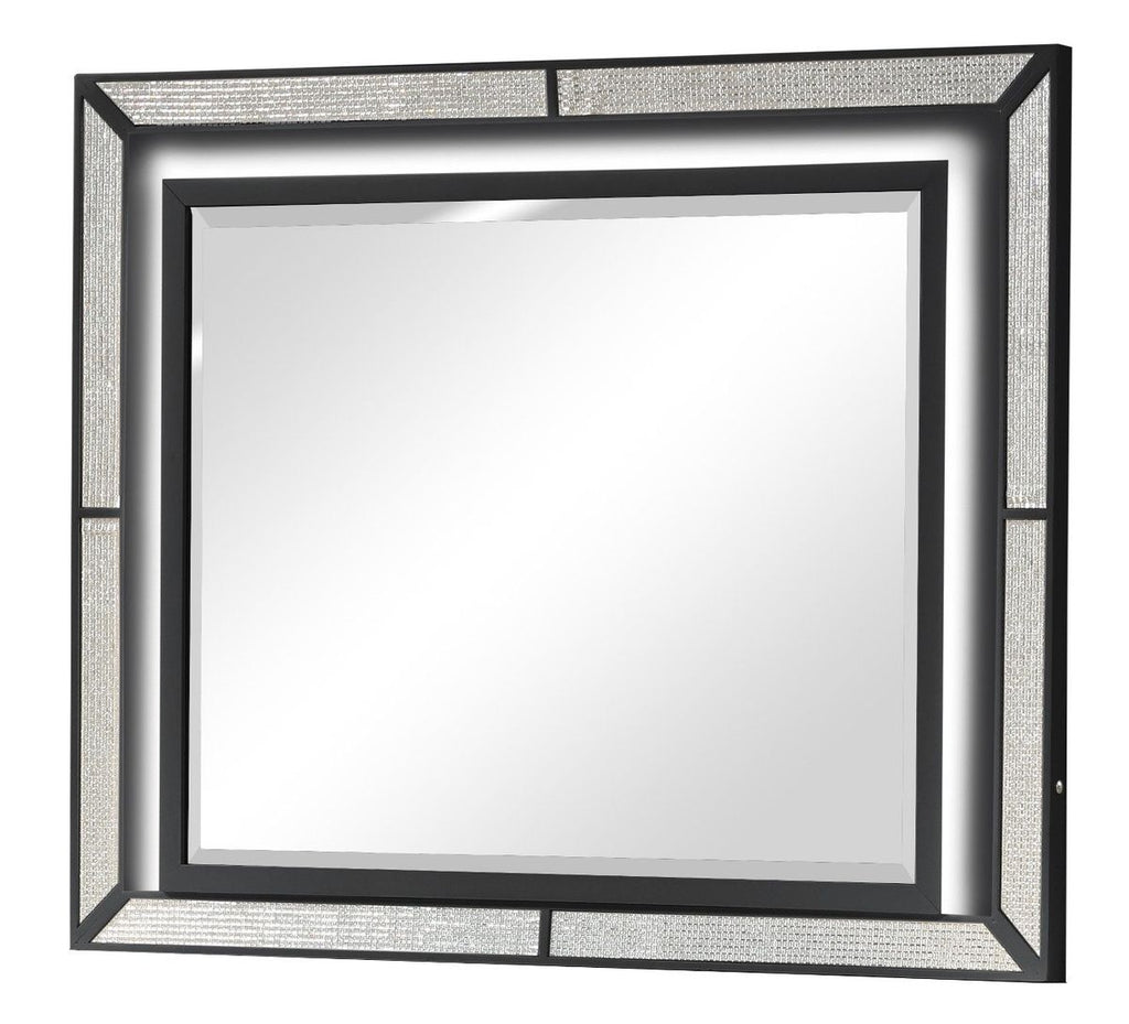 Galaxy Home Crystal Mirror in Black