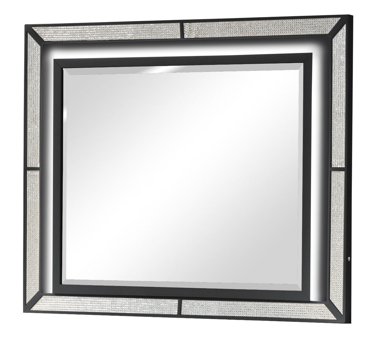 Galaxy Home Crystal Mirror in Black