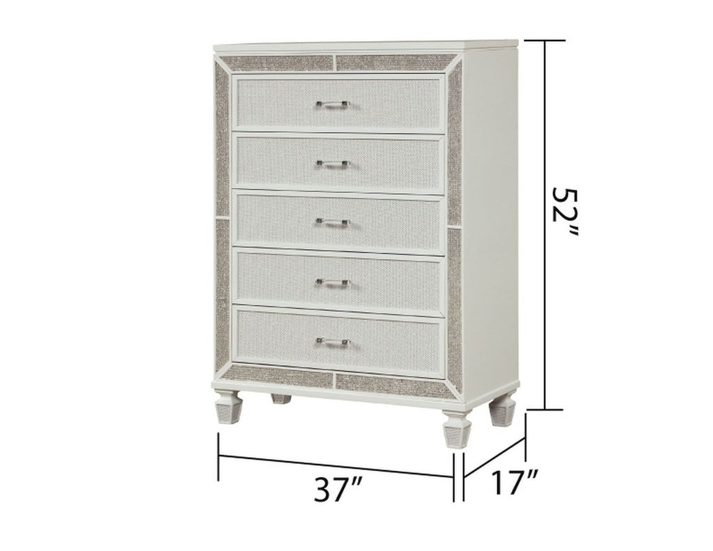 Galaxy Home Crystal Chest in White