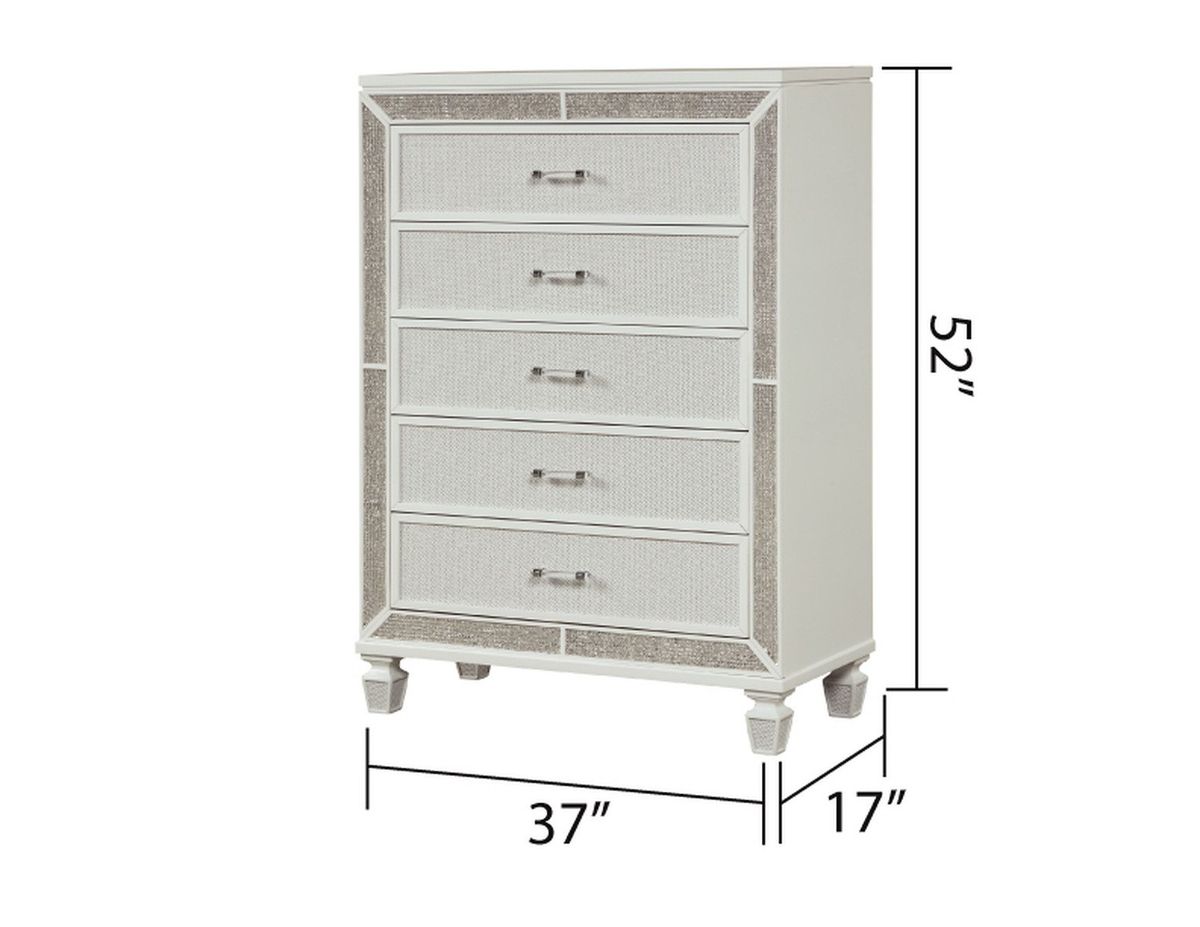 Galaxy Home Crystal Chest in White
