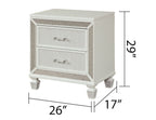 Galaxy Home Crystal Nightstand in White