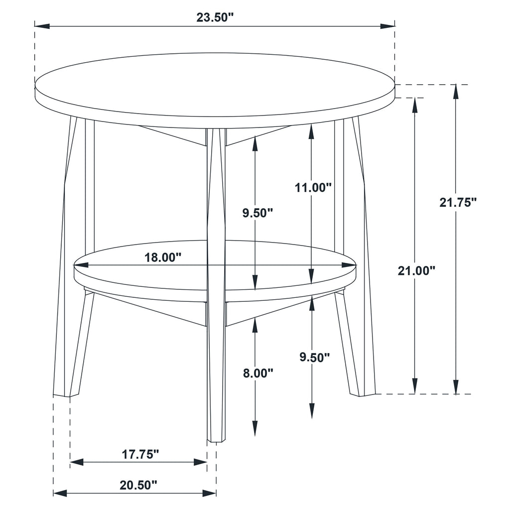 Bradley Round SmartTop Cocktail Coffee Table Grey and Natural