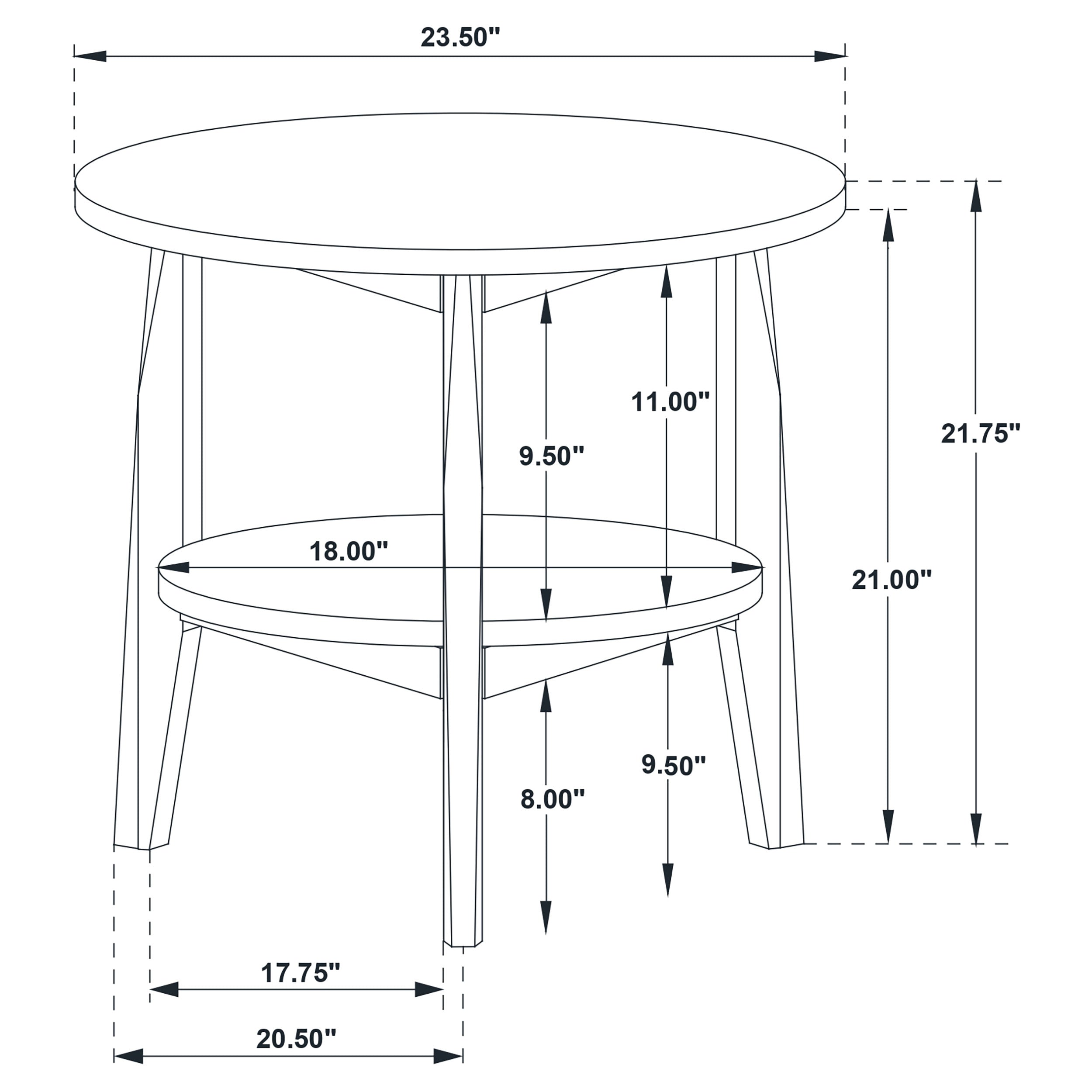 Bradley Round SmartTop Cocktail Coffee Table Grey and Natural