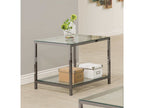 Trini 1-shelf Glass Top Side End Table Black Nickel