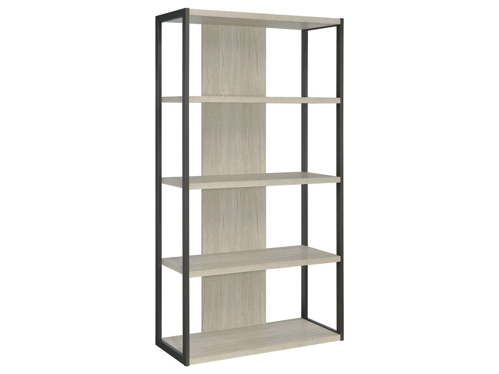 Loomis 72-inch 4-shelf Bookshelf Whitewashed Grey