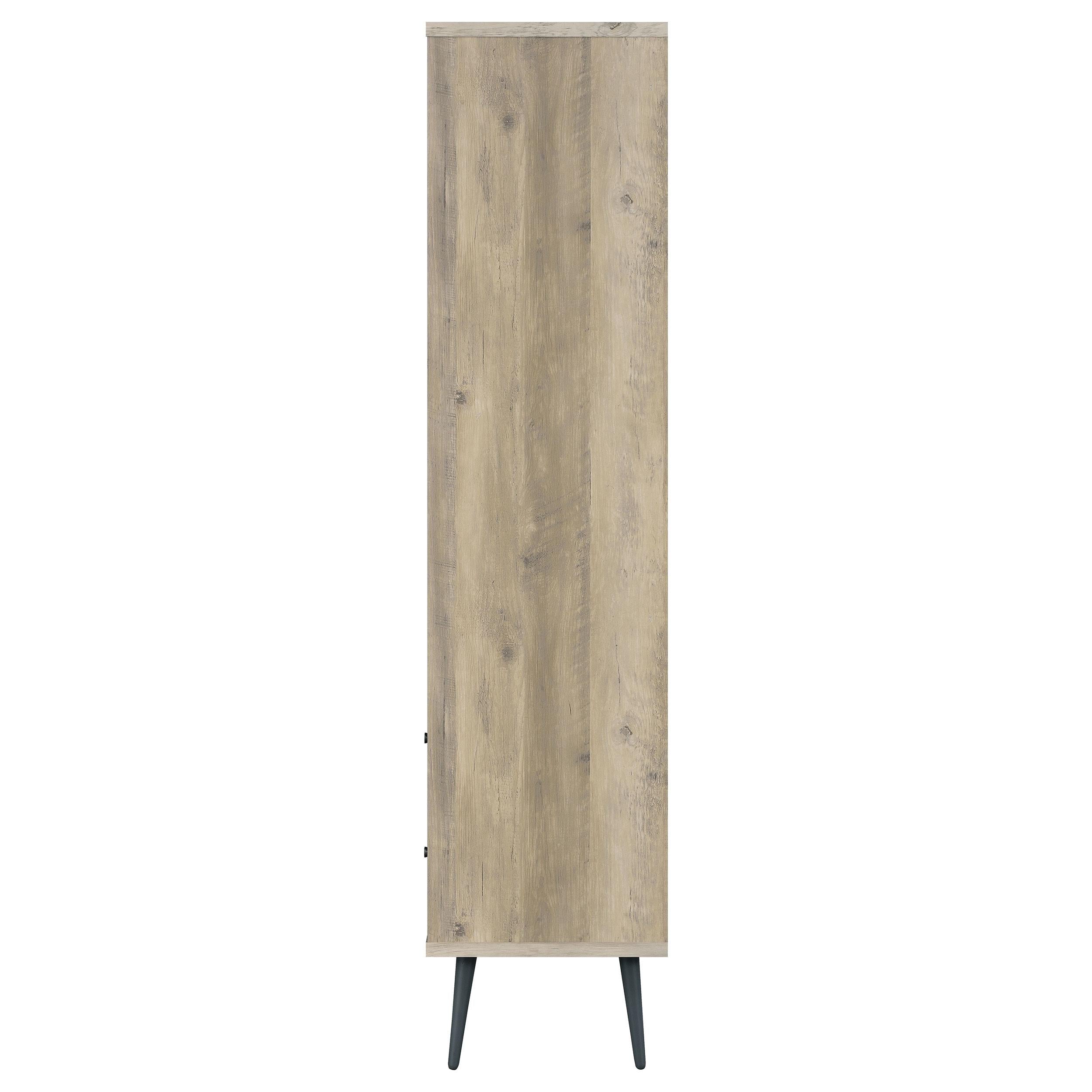 Maeve 70-inch 3-shelf Bookcase with Drawers Distressed Pine