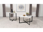 Tobin Square Marble Top Coffee Table White and Black