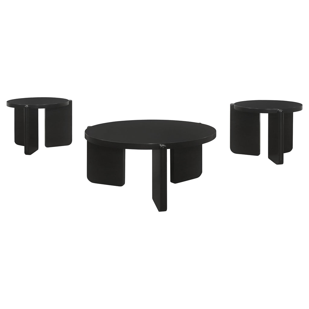 Cordova Round Solid Wood Coffee Table Black