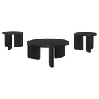 Cordova Round Solid Wood Coffee Table Black