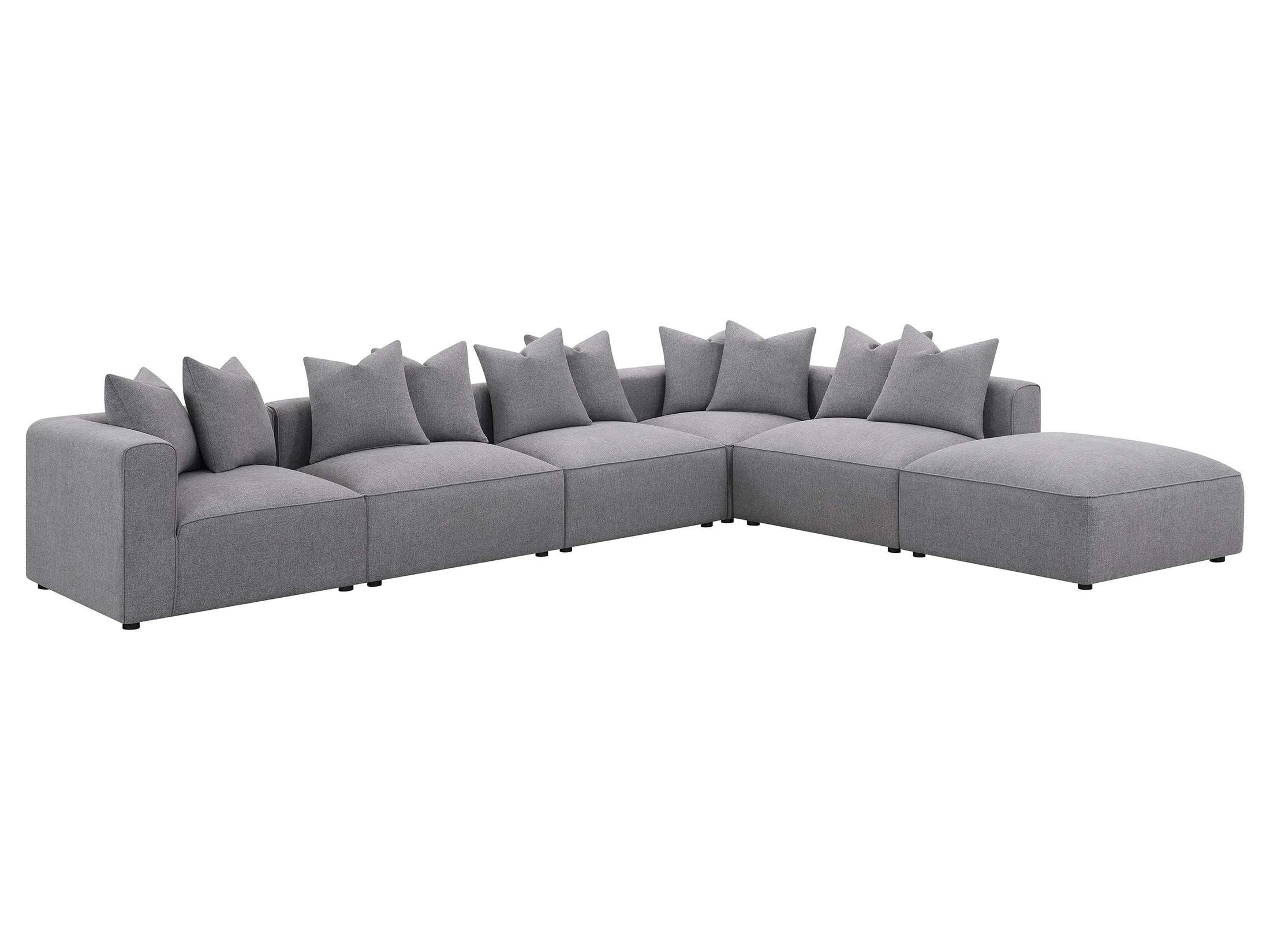 Jennifer 6-piece Upholstered Modular Sectional Grey