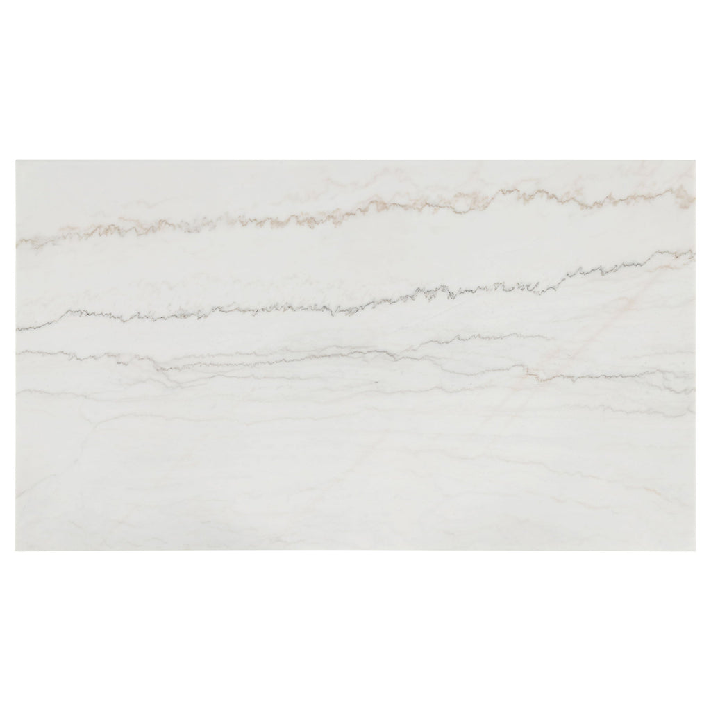 Averill 72-inch Rectangular White Marble Top Dining Table Coffee Bean