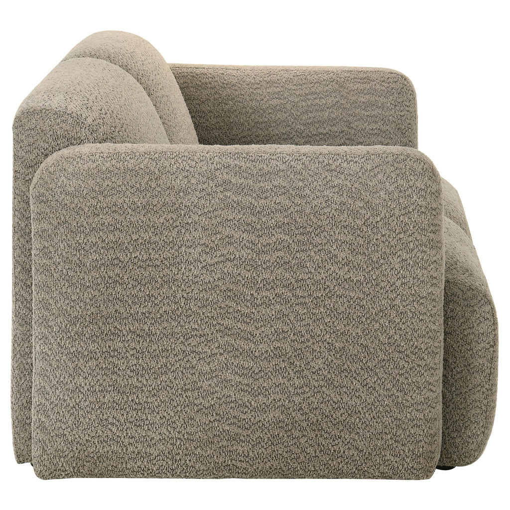 Dorset Fabric Upholstered Round Track Arm Loveseat White