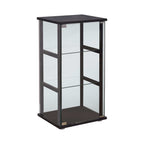 Cyclamen 3-shelf Clear Glass Curio Display Cabinet Black