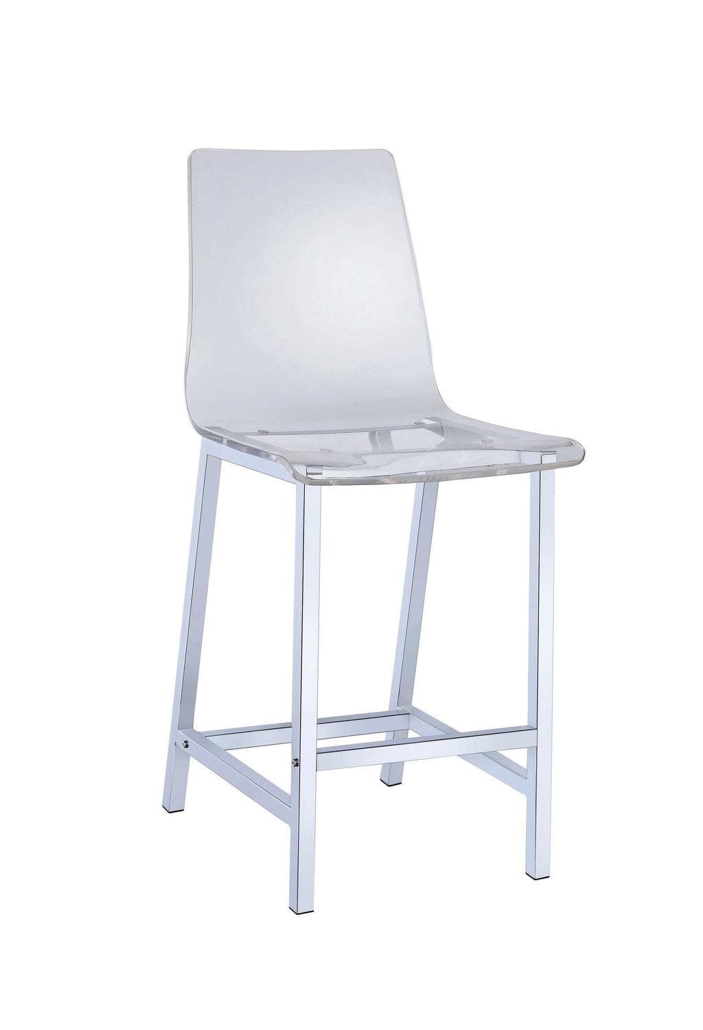Juelia Clear Acrylic Counter Chair Chrome (Set of 2)