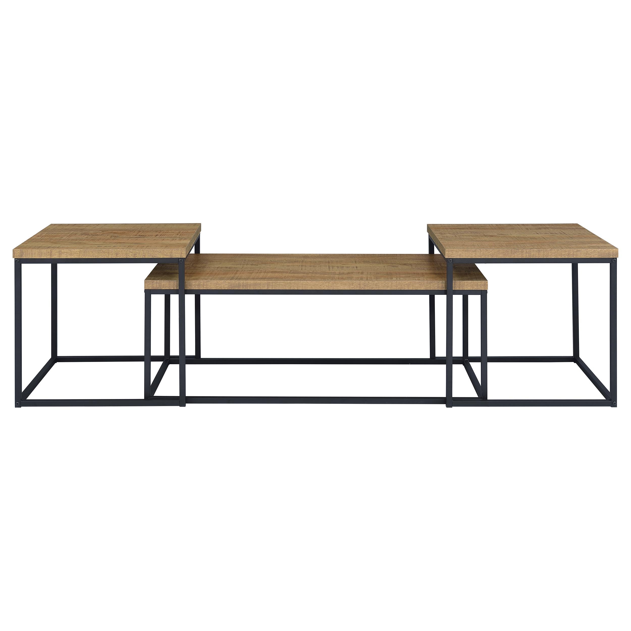 Straden 3-piece Engineered Wood Coffee Table Set Mango and Black