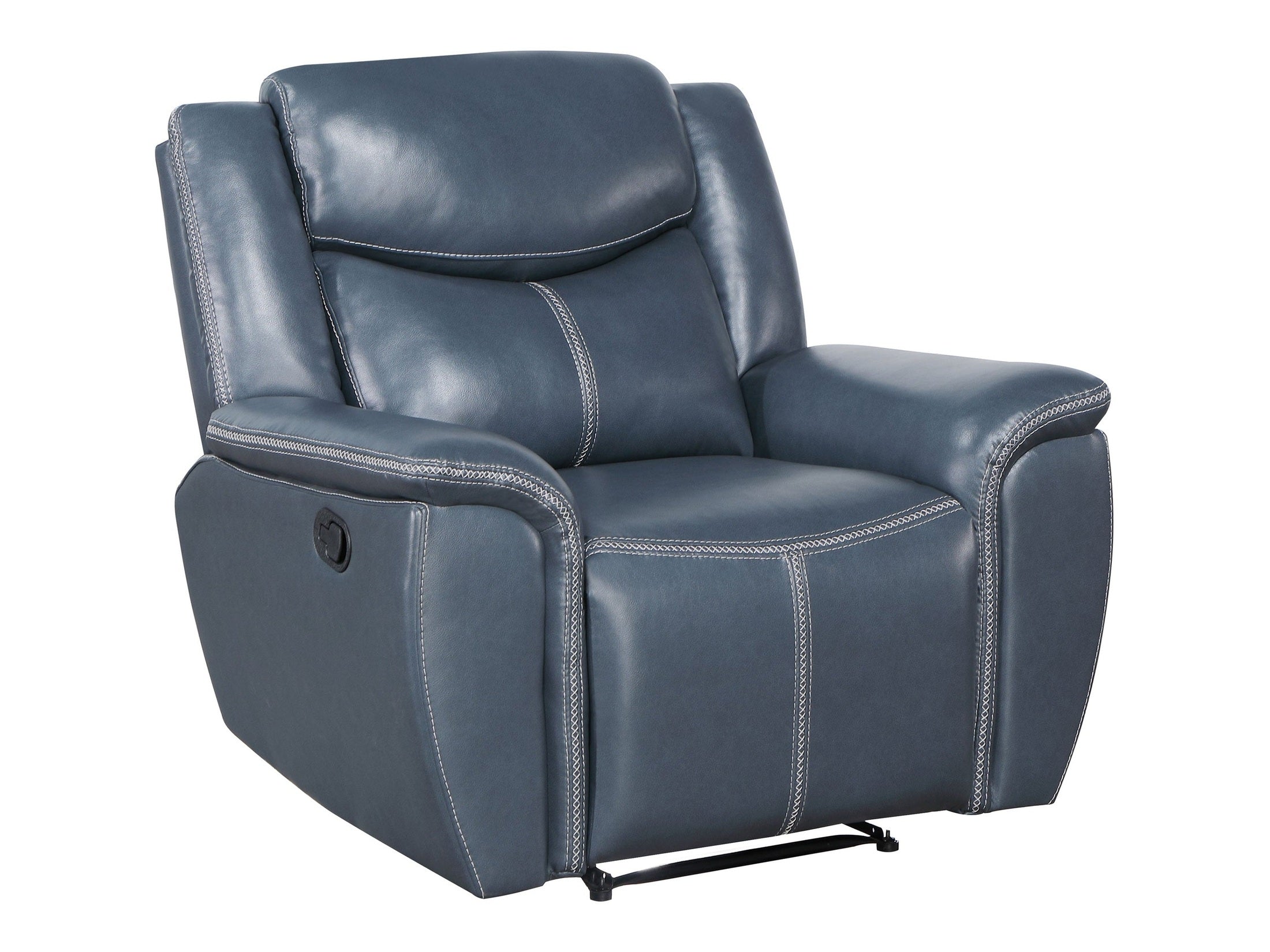 Sloane Upholstered Padded Arm Recliner Chair Blue