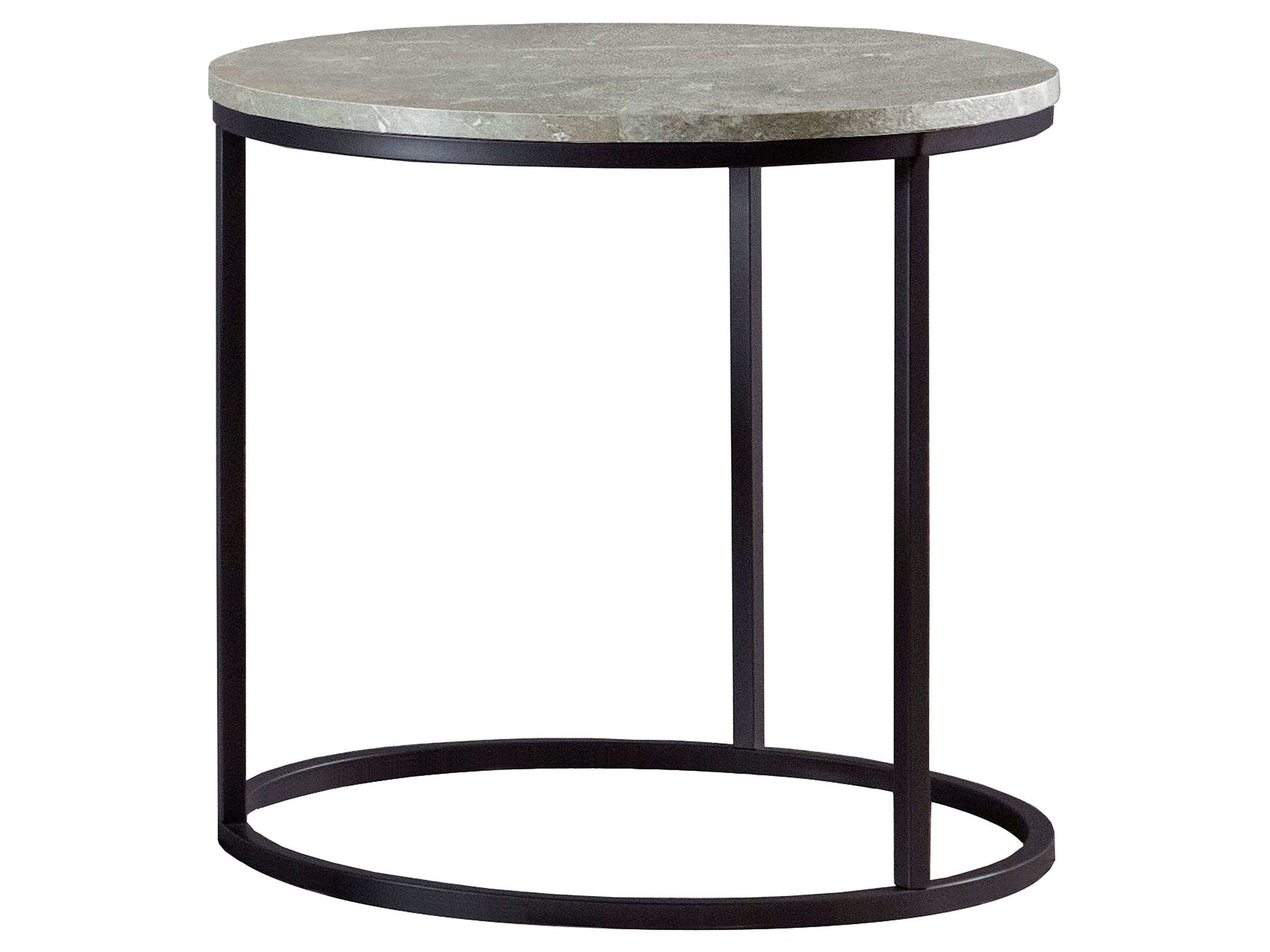 Lainey Round Faux Marble Side End Table Grey