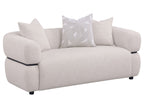 Jeanette 73-inch Fabric Upholstered Round Arm Loveseat Beige