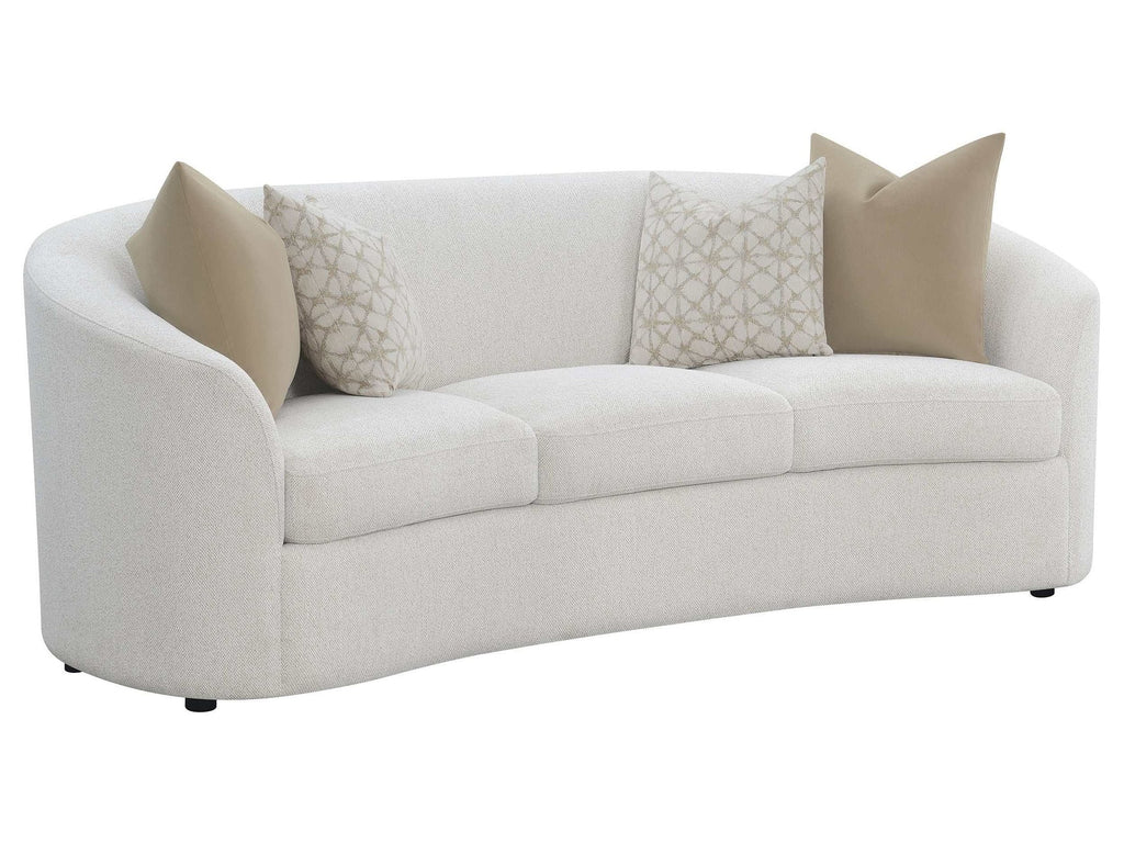 Rainn 3-piece Boucle Upholstered Sloped Arm Sofa Set Latte