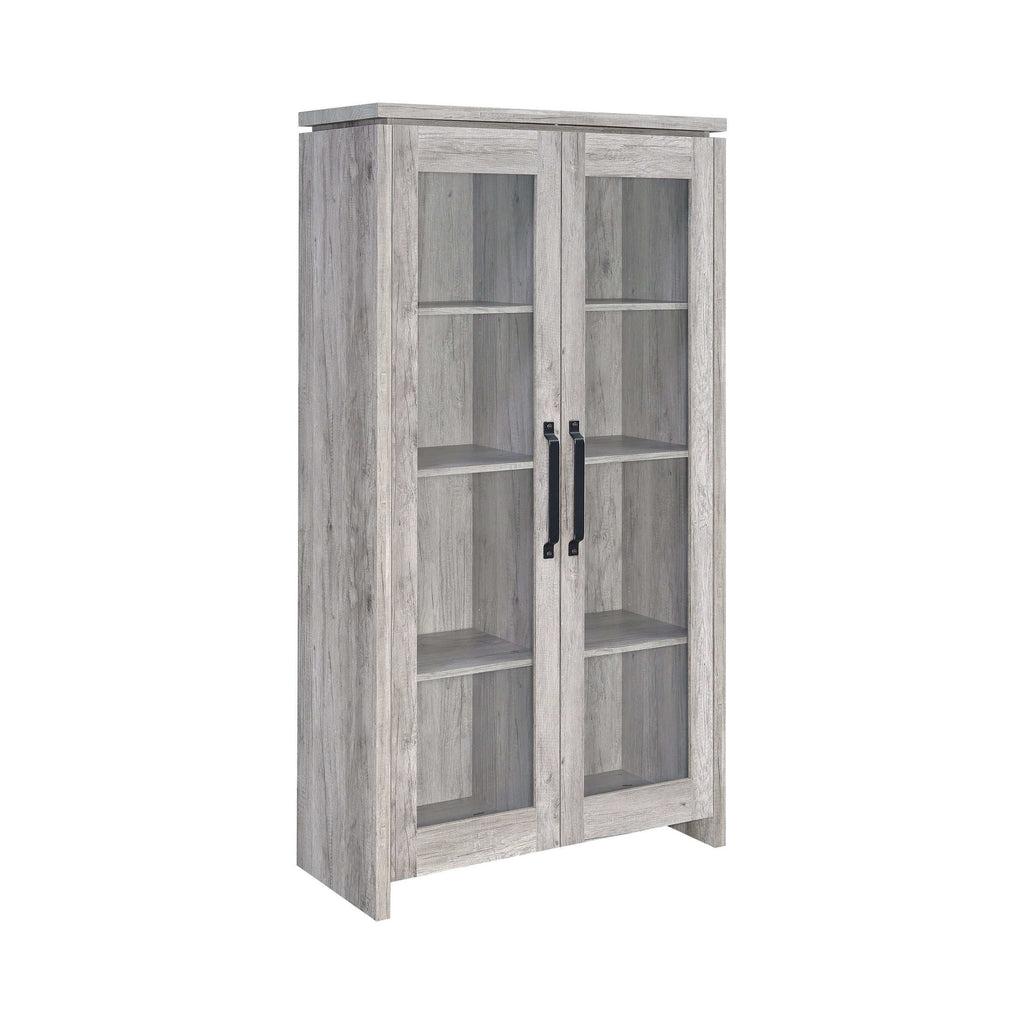 Alejo 2-door Engineered Wood Tall Cabinet Grey Driftwood