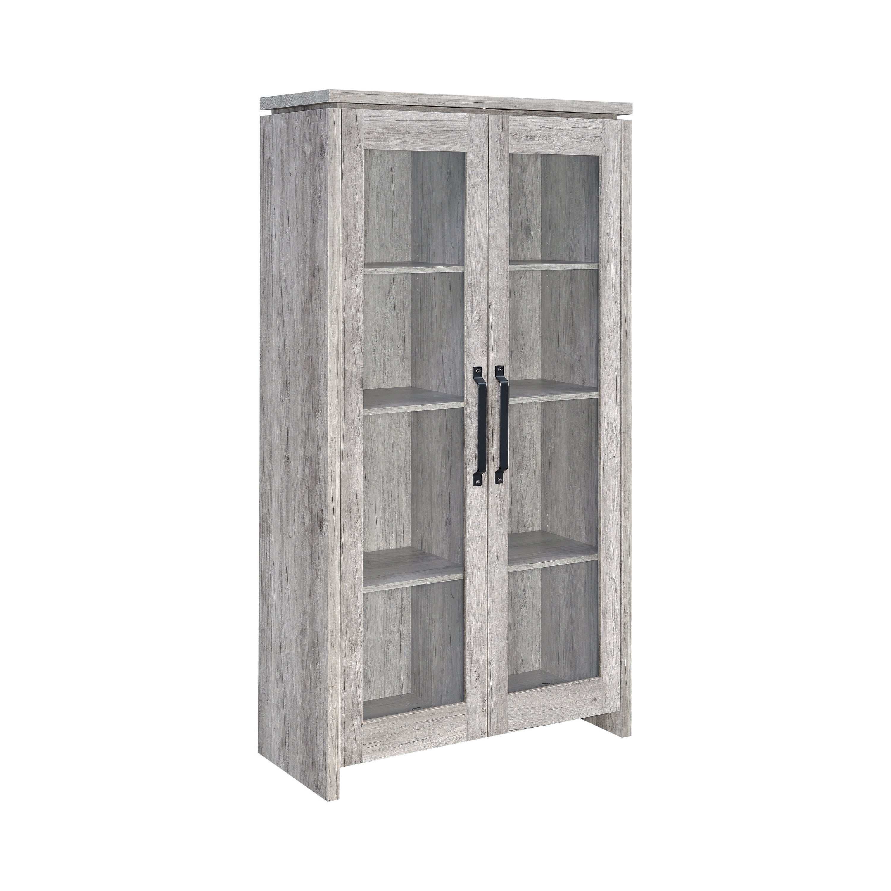 Alejo 2-door Engineered Wood Tall Cabinet Grey Driftwood